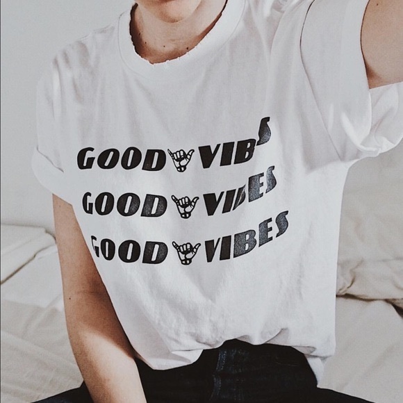 Brandy Melville Tops - Brandy Melville Good Vibes Tee